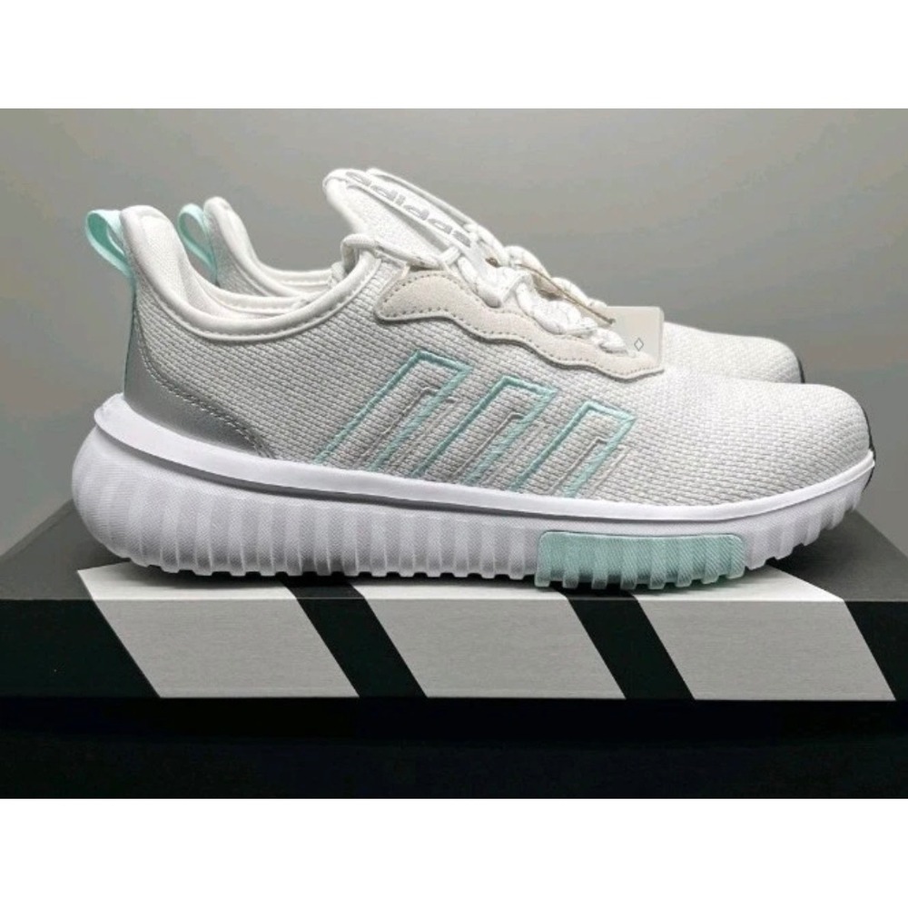 Adidas Kaptir Flow 2.0 Sneakers Women 7.5 White Mint New Cloudfoam Running Shoes